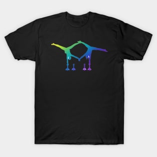 Acrobats holding hands in handstands T-Shirt